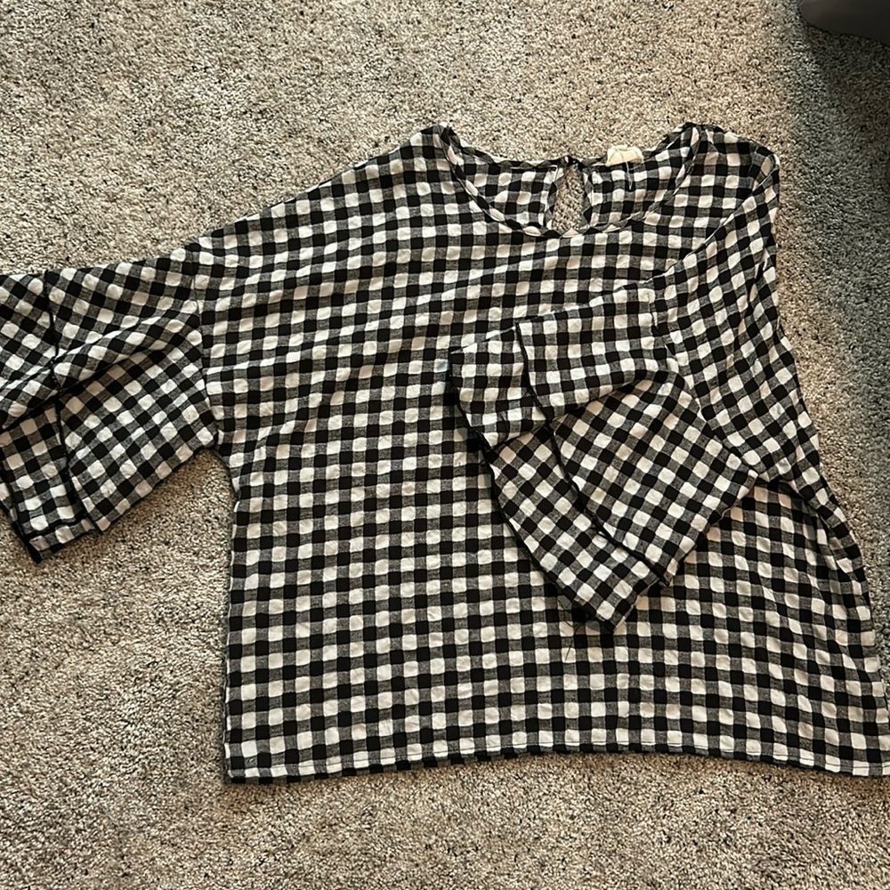 3/4 link plaid top